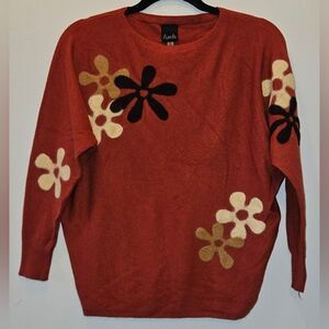 Aaeda Women's Coral Flower Sweater